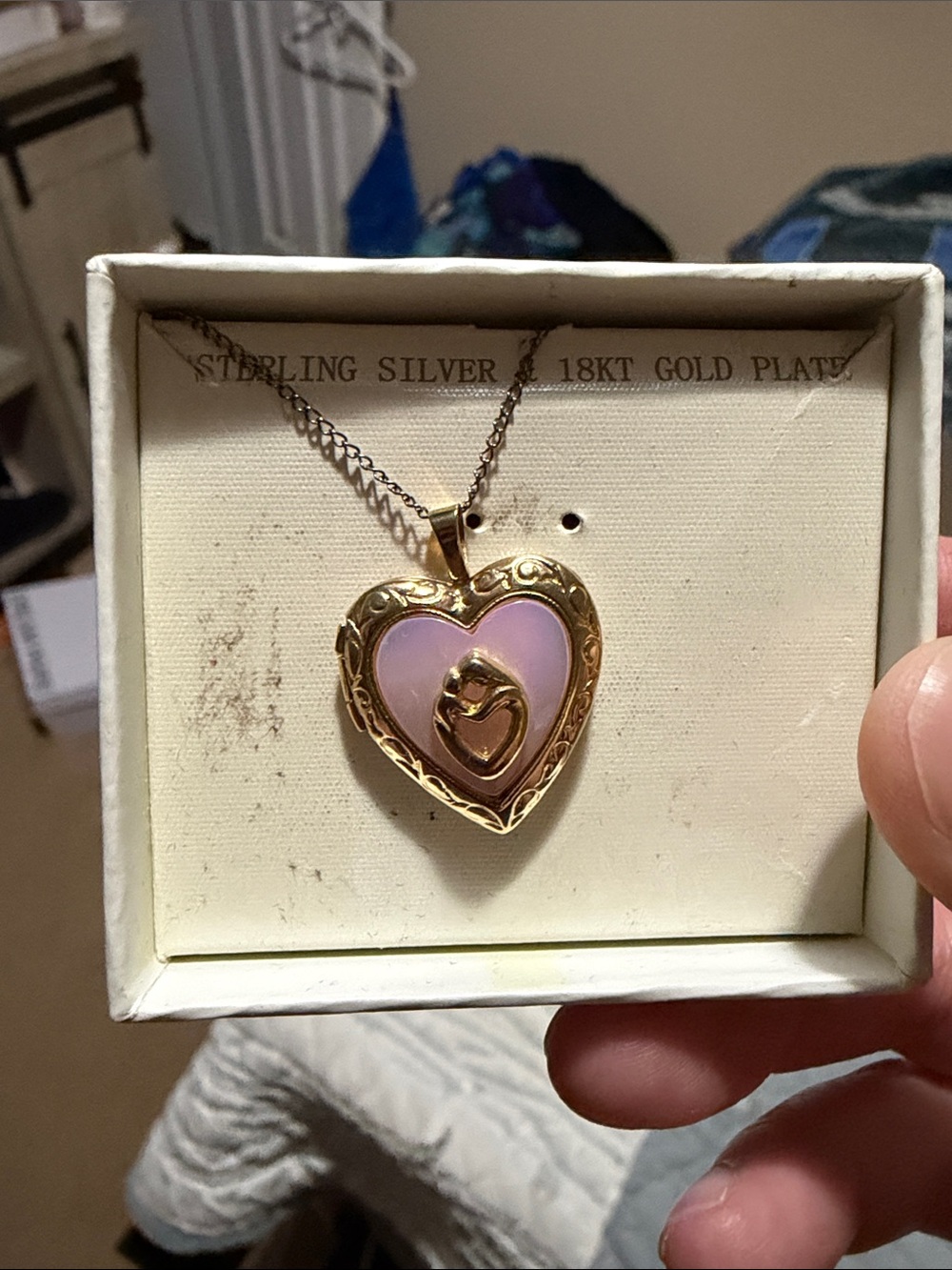 Sterling silver Heart Locket Necklace - 18k Gold Plated